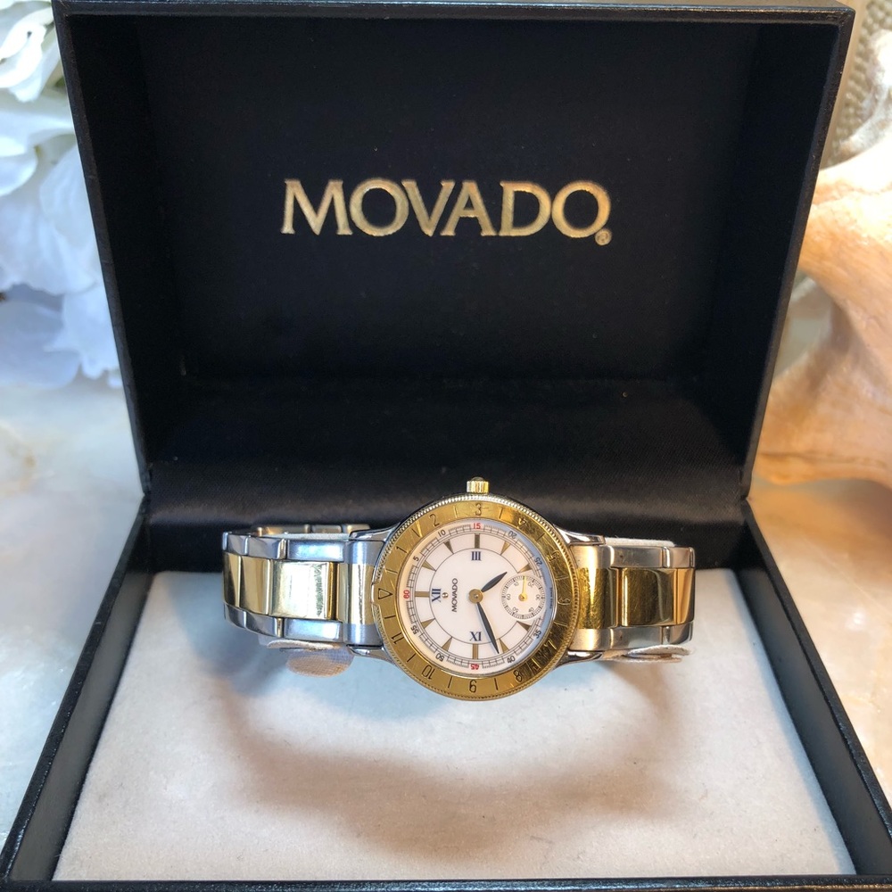 Movado ladies steel/gold watch